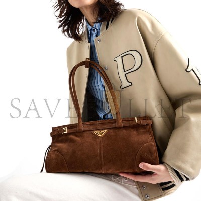 PRADA BONNIE MEDIUM SUEDE HANDBAG 1BA426 (32*15.5*12cm) PRADA BONNIE MEDIUM SUEDE HANDBAG 1BA426 (32*15.5*12cm)